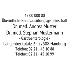 30x45 Stempel Kassenarztstempel Arztstempel Facharzt Allgemeinarzt Praxisgemeinschaft Arztnummer Adresse