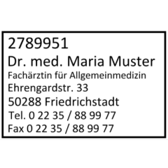 30x45 Stempel Kassenarztstempel Arztstempel Rahmen Facharzt Allgemeinarzt Arztnummer Adresse