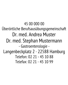 30x45 Stempel Kassenarztstempel Arztstempel Facharzt Allgemeinarzt Praxisgemeinschaft Arztnummer Adresse