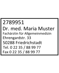 30x45 Stempel Kassenarztstempel Arztstempel Rahmen Facharzt Allgemeinarzt Arztnummer Adresse