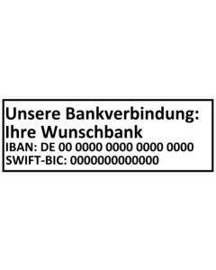 Stempel Bankverbindung IBAN SWIFT BIC Bank Konto