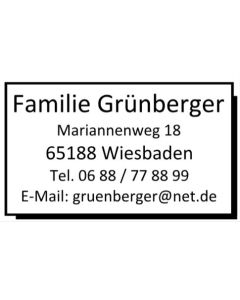 Stempel Familie Adresse Rahmen Familienstempel Firmenstempel Grafik Büro