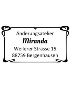 Stempel Atelier Adresse Boutique Einzelhandel Geschäft Bekleidung Schmuck