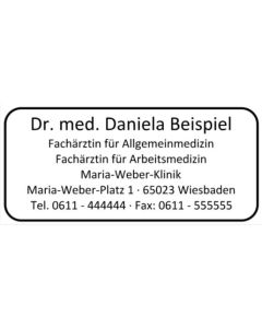 Stempel Praxis Arzt Facharzt Allgemeinmedizin Arbeitsmedizin Klinik Adresse