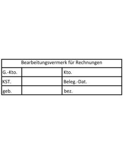 Stempel Buchhaltung Steuerberater Bearbeitungsvermerk Rechnung Konto Gegenkonto Kostenstelle Gebucht Bezahlt