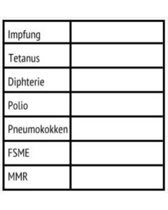 Stempel Impfstempel Impfung Tetanus Diphterie Polio Pneumokokken FSME MMR