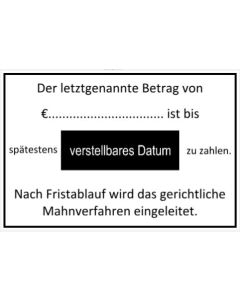 Datumstempel Mahnstempel Buchhaltung Mahnverfahren Zahlungsfrist Gerichtsvollzieher