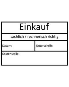 Stempel Einkauf sachlich rechnerisch richtig Datum Unterschrift Kostenstelle