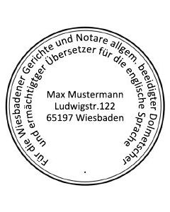 Übersetzerstempel · Dolmetscherstempel · für die Gerichte und Notare beeidigter Dolmetscher und ermächtigter Übersetzer