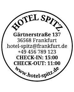 Rundstempel Hotel · Adressstempel rund · Hotelstempel